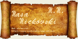 Maša Mickovski vizit kartica